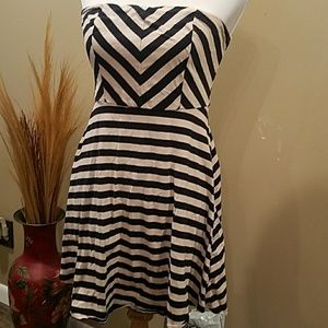 Tan and Black Striped Sleeveless Dress/Tunic